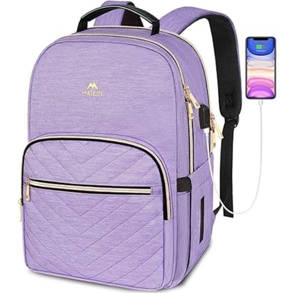 Laptop Backpack for Women, Anti Theft 15.6 inch College School Bookbag for Girls - Picture 7 of 7